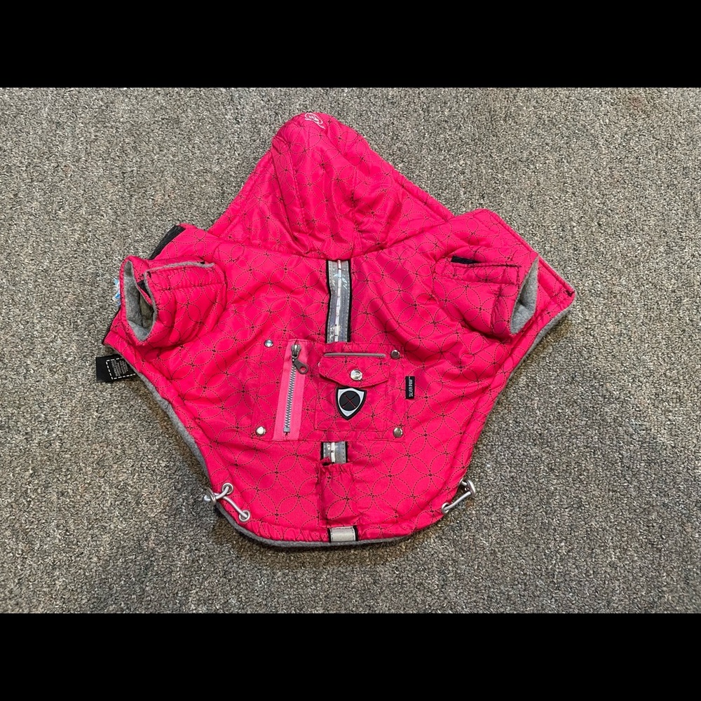 Hot Pink Silver Paw Dog Jacket